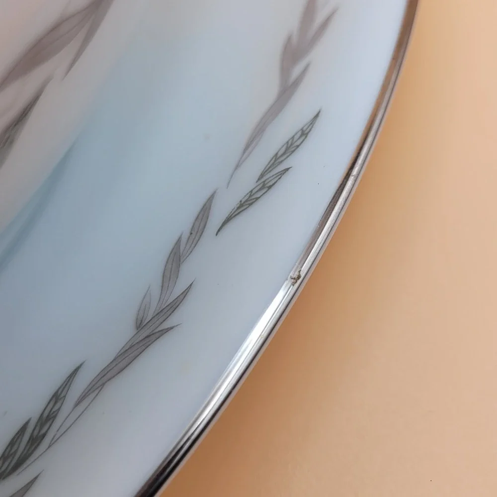 Noritake Graywood 6041 Gravy Boat‎ Silver Trim JAPAN Vintage